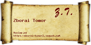 Zborai Tomor névjegykártya